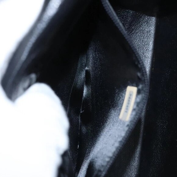 CHANEL Matelasse Chain Shoulder Bag Lamb Skin Black Gold CC Auth PP233 - Picture 12 of 16